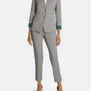 Tahari by ASL Houndstooth Star-Neck Pantsuit in Plum Teal  size 6 NWT